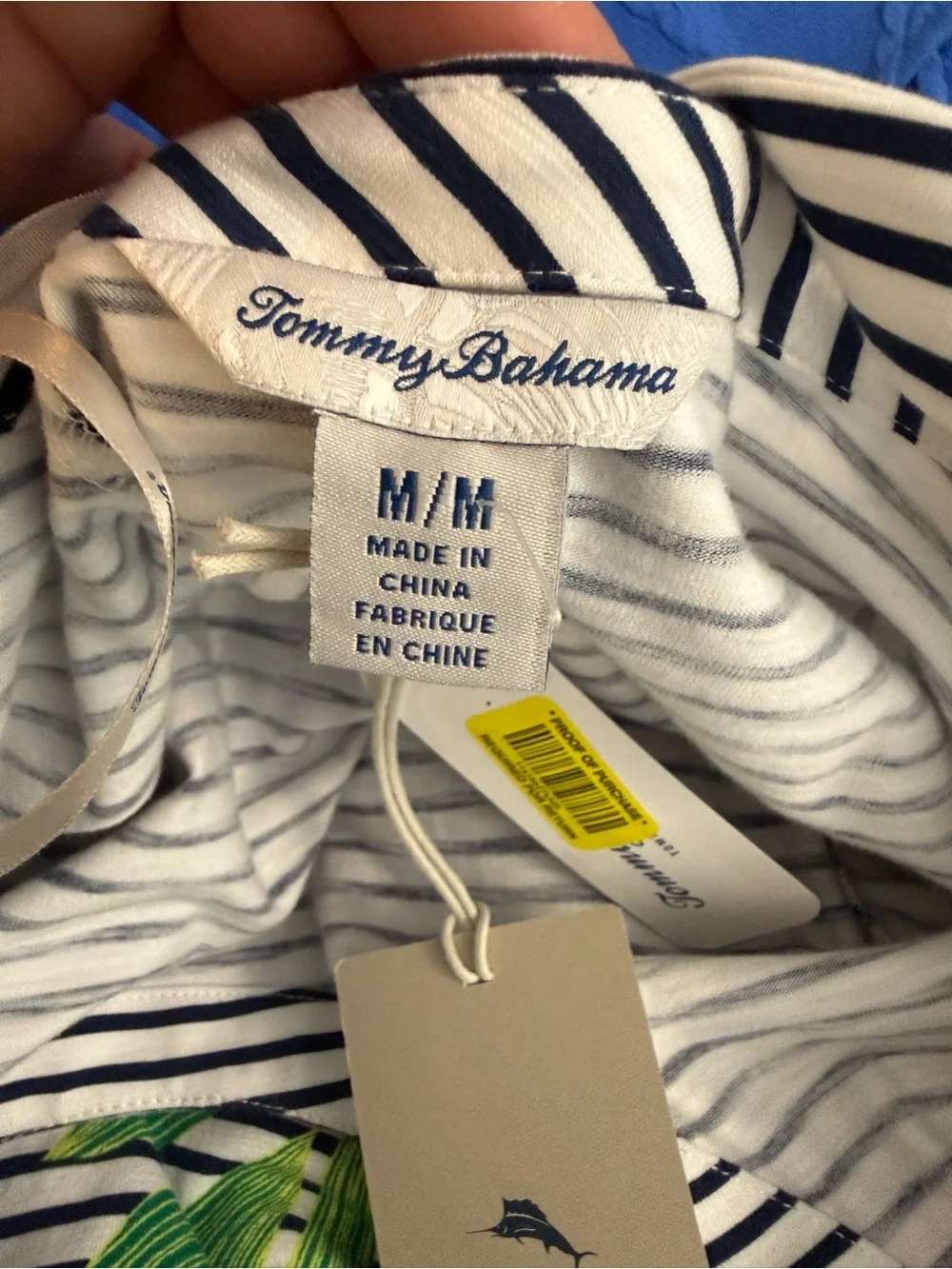 Tommy Bahama NWT Striped Tropical Floral T-Shirt Dress Medium Coastal Resort